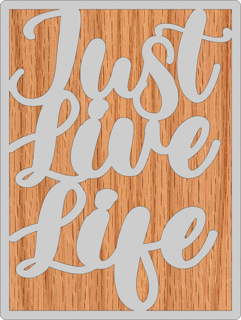 Just Live Life Stylized Word Metal on Wood wall Art